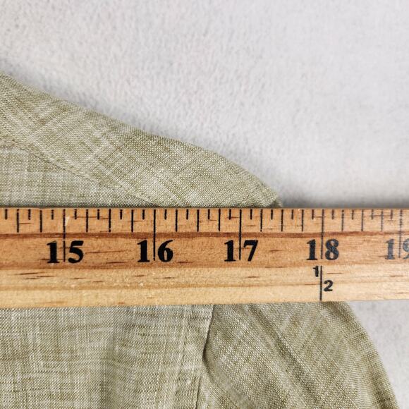 Comstock Co Mens SM 100% Linen Shirt Natural Beige Long Sleeve Button Down EUC - Picture 14 of 16